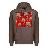 Coffee Yorkshire Pig And Candy Cane Premium Hoodie - LillyAllenDesigns