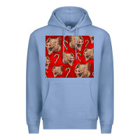 Colony Blue Yorkshire Pig And Candy Cane Premium Hoodie - LillyAllenDesigns