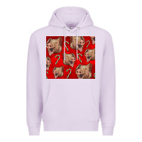 Lilac Yorkshire Pig And Candy Cane Premium Hoodie - LillyAllenDesigns