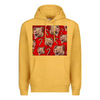 Mustard Yorkshire Pig And Candy Cane Premium Hoodie - LillyAllenDesigns