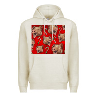 Oatmeal Heather Yorkshire Pig And Candy Cane Premium Hoodie - LillyAllenDesigns