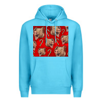 Ocean Blue Yorkshire Pig And Candy Cane Premium Hoodie - LillyAllenDesigns