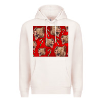Pale Pink Yorkshire Pig And Candy Cane Premium Hoodie - LillyAllenDesigns