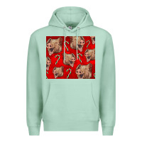 Seafoam Yorkshire Pig And Candy Cane Premium Hoodie - LillyAllenDesigns