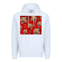 White Yorkshire Pig And Candy Cane Premium Hoodie - LillyAllenDesigns