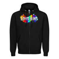 Black love wins pride lgbtq Zipper Hoodie - AdoDesignShop