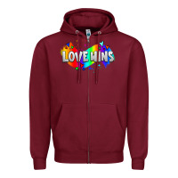 Burgundy love wins pride lgbtq Zipper Hoodie - AdoDesignShop