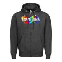 Charcoal Heather love wins pride lgbtq Zipper Hoodie - AdoDesignShop