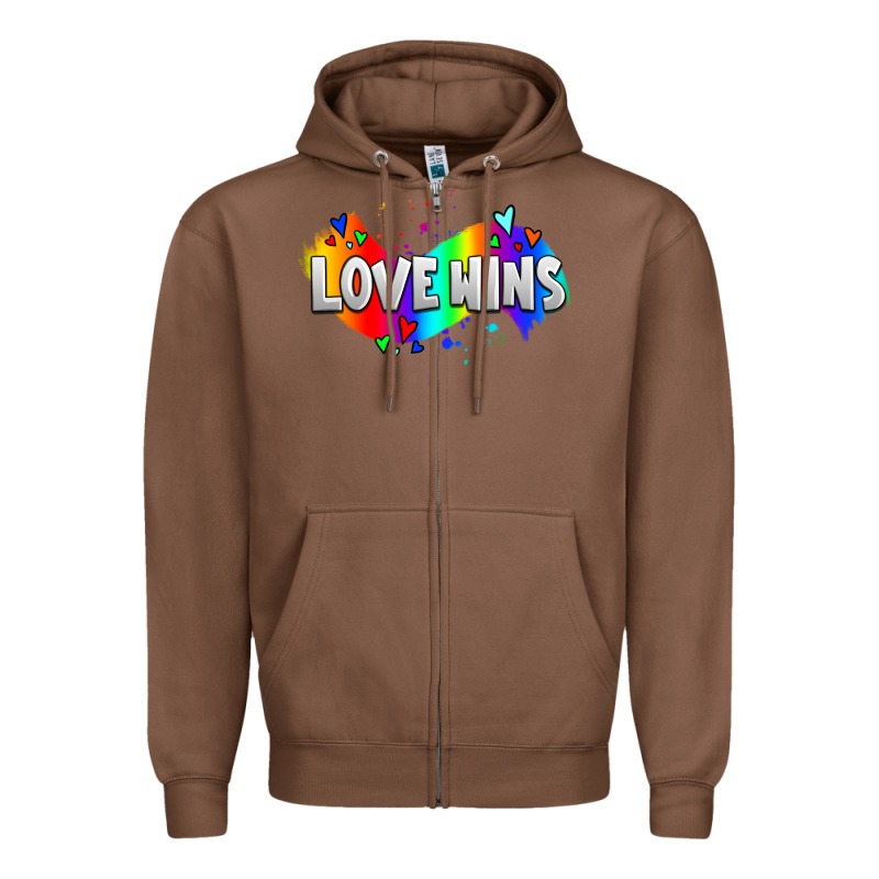Love Wins Pride Lgbtq Zipper Hoodie by AdoDesignShop | Teevron