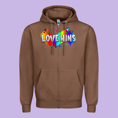 Love Wins Pride Lgbtq Zipper Hoodie Designed By Adodesignshop