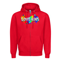 Red love wins pride lgbtq Zipper Hoodie - AdoDesignShop