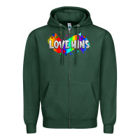 Sports Green love wins pride lgbtq Zipper Hoodie - AdoDesignShop
