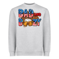 Heather Grey bad and boozy usa Heavyweight Sweatshirt - AdoDesignShop