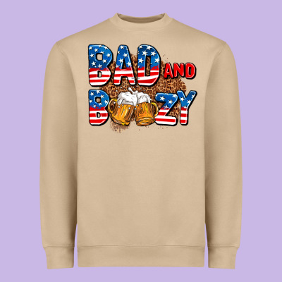 Bad And Boozy Usa Heavyweight Sweatshirt Designed By Adodesignshop