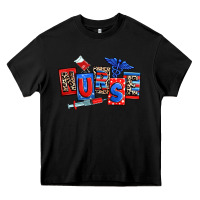 Black usa nurse Heavy Core Tee - RanaPortraitStore