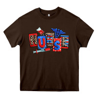 Chocolate Brown usa nurse Heavy Core Tee - RanaPortraitStore