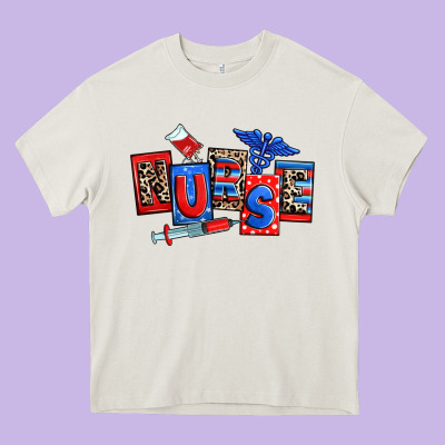 Usa Nurse Heavy Core Tee Designed By Ranaportraitstore