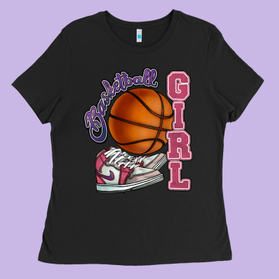 Basketball Girl Ladies Tee Designed By Howdyjamesfarm