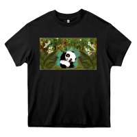 Black cute panda Heavy Core Tee - TumblerDesignByShophia