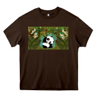 Chocolate Brown cute panda Heavy Core Tee - TumblerDesignByShophia