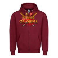 Burgundy softball grandma Zipper Hoodie - AdoDesignShop