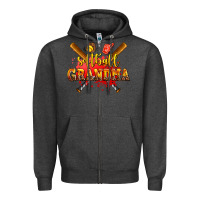 Charcoal Heather softball grandma Zipper Hoodie - AdoDesignShop