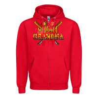 Red softball grandma Zipper Hoodie - AdoDesignShop