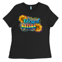 Black Blessed mom Ladies Tee - CowGirlArtShop