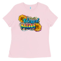 Bubblegum Pink Blessed mom Ladies Tee - CowGirlArtShop