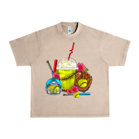 French Oak Softball Frappe Coffee Urban Heavy Tee - FaDigitalArtStudio