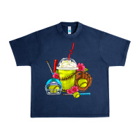 Navy Softball Frappe Coffee Urban Heavy Tee - FaDigitalArtStudio