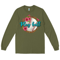 Army Green play ball baseball Long Sleeve Tee - BundleAndBundleShop