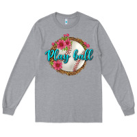 Heather Grey play ball baseball Long Sleeve Tee - BundleAndBundleShop