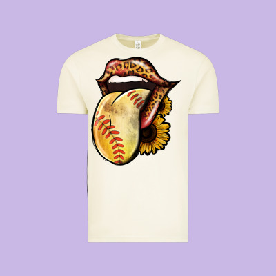 Softball Tongue Vintage Tee Designed By Jasminsmagicworld