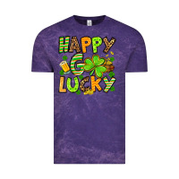 Cloud Purple St. Patrick's Happy go lucky Vintage Tee - OliviaCreatesArt