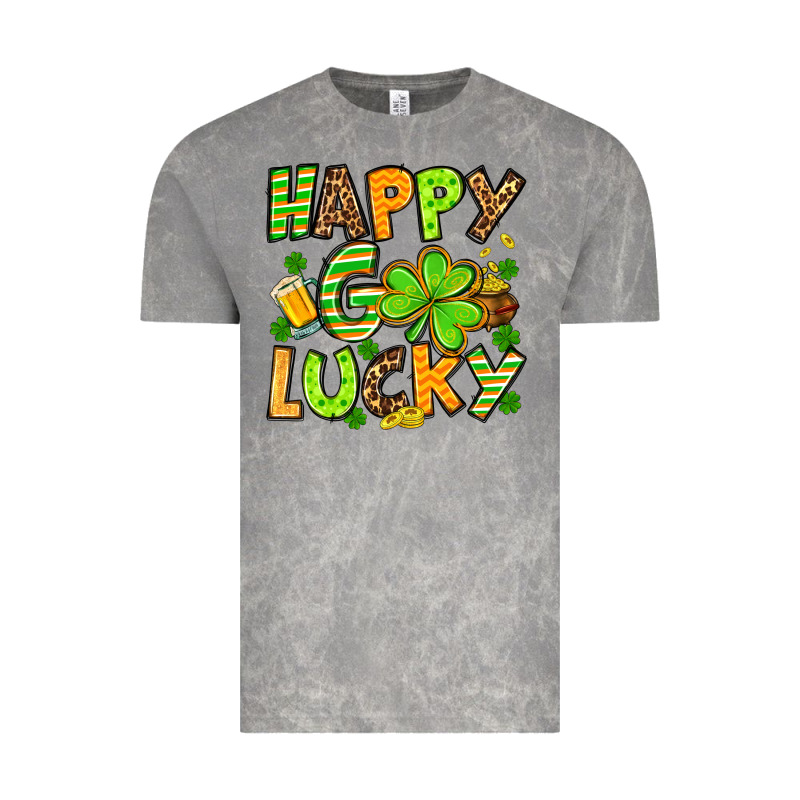 St. Patrick's Happy Go Lucky Vintage Tee by OliviaCreatesArt | Teevron