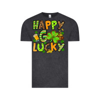 Vintage Black St. Patrick's Happy go lucky Vintage Tee - OliviaCreatesArt