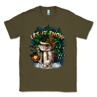 Army Green let it snow Classic Tee - CowGirlArtShop