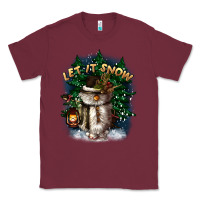 Burgundy let it snow Classic Tee - CowGirlArtShop