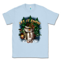 Dusty Blue let it snow Classic Tee - CowGirlArtShop