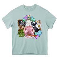 Arona Happy Easter Cow with eggs Easter Day Heavy Core Tee - HowdyJamesFarm