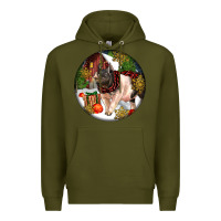 Army Green hampshire sow pig christmas Premium Hoodie - LillyAllenDesigns