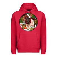 Cardinal hampshire sow pig christmas Premium Hoodie - LillyAllenDesigns
