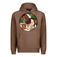 Chestnut hampshire sow pig christmas Premium Hoodie - LillyAllenDesigns