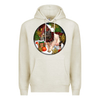 Oatmeal Heather hampshire sow pig christmas Premium Hoodie - LillyAllenDesigns