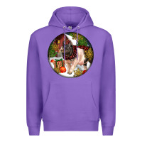 Purple hampshire sow pig christmas Premium Hoodie - LillyAllenDesigns