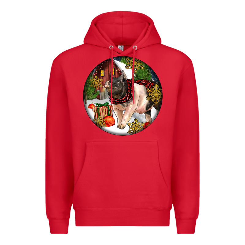 Hampshire Sow Pig Christmas Premium Hoodie by LillyAllenDesigns | Teevron