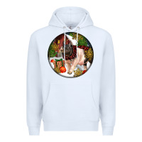 White hampshire sow pig christmas Premium Hoodie - LillyAllenDesigns