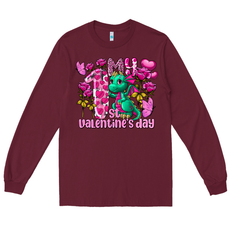 My First Valentine's Day Dragon Long Sleeve Tee by FaDigitalArtStudio | Teevron