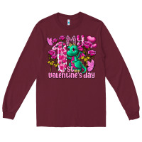 Burgundy my first valentine's day dragon Long Sleeve Tee - FaDigitalArtStudio